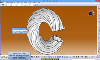فیلم آموزش مدلسازی پیشرفته یک پروفیل تو هم در نرم افزار کتیا catia